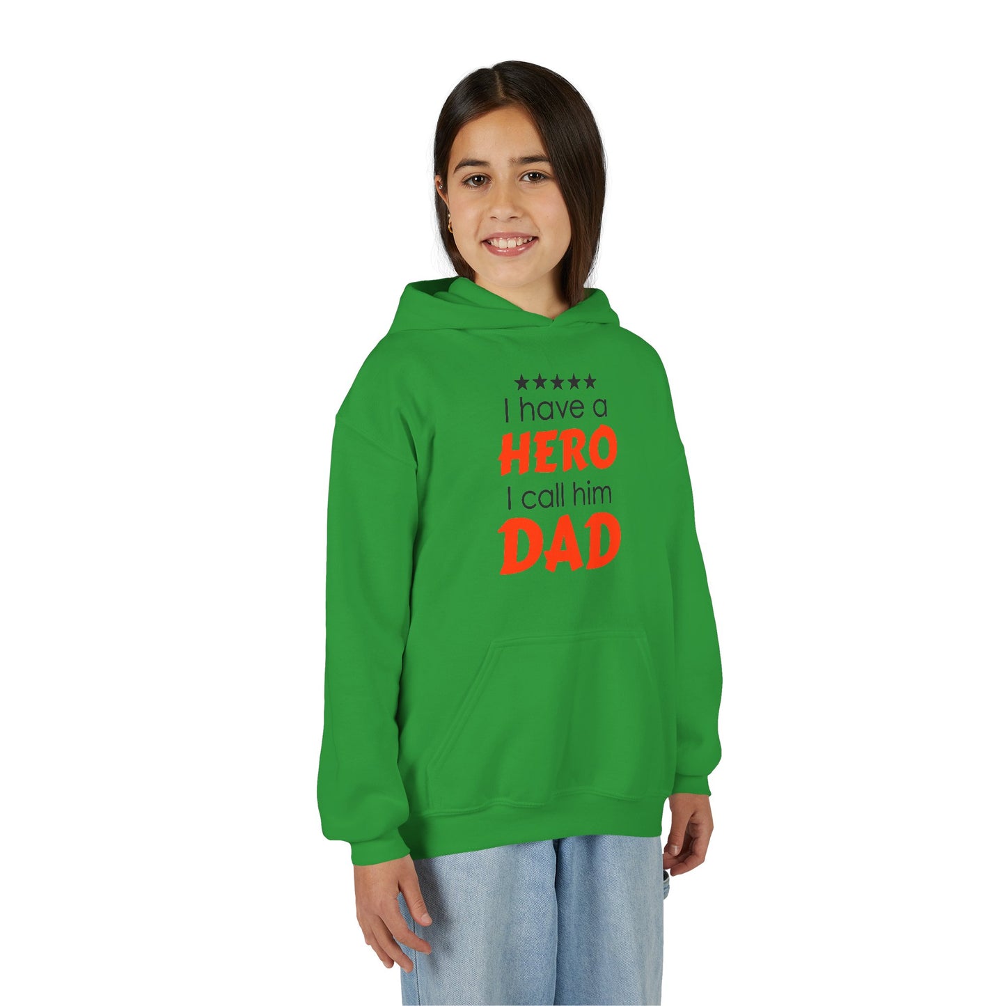 Dad Hero Youth Hoodie, Youth Sweatshirt Gift for Father's Day, Hero Sweatshirt for Kids, Funny Dad Hoodie, Casual Family Apparel