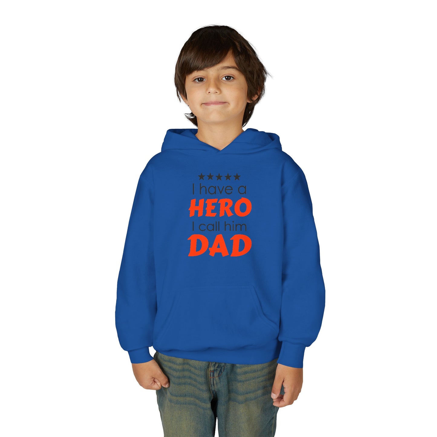 Dad Hero Youth Hoodie, Youth Sweatshirt Gift for Father's Day, Hero Sweatshirt for Kids, Funny Dad Hoodie, Casual Family Apparel