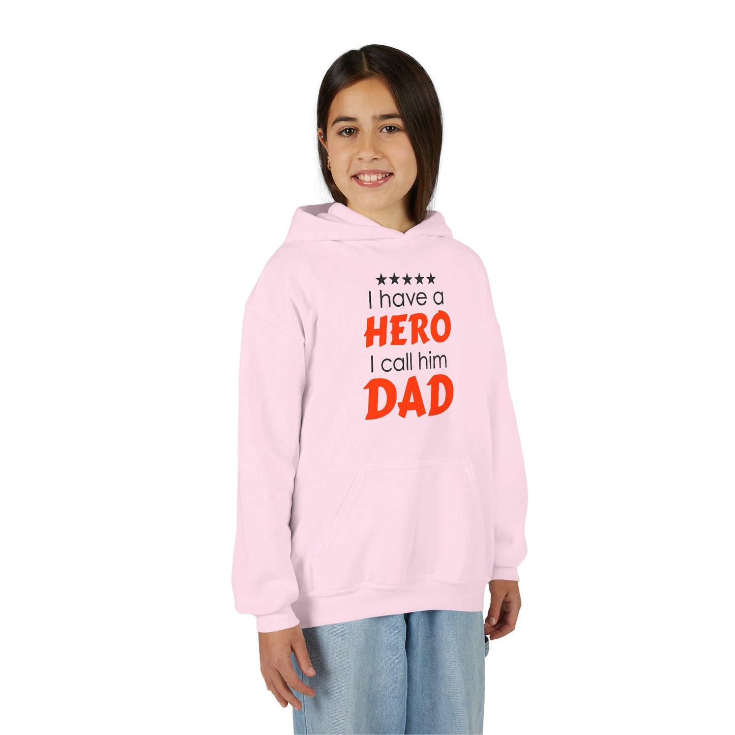 Dad Hero Youth Hoodie, Youth Sweatshirt Gift for Father's Day, Hero Sweatshirt for Kids, Funny Dad Hoodie, Casual Family Apparel