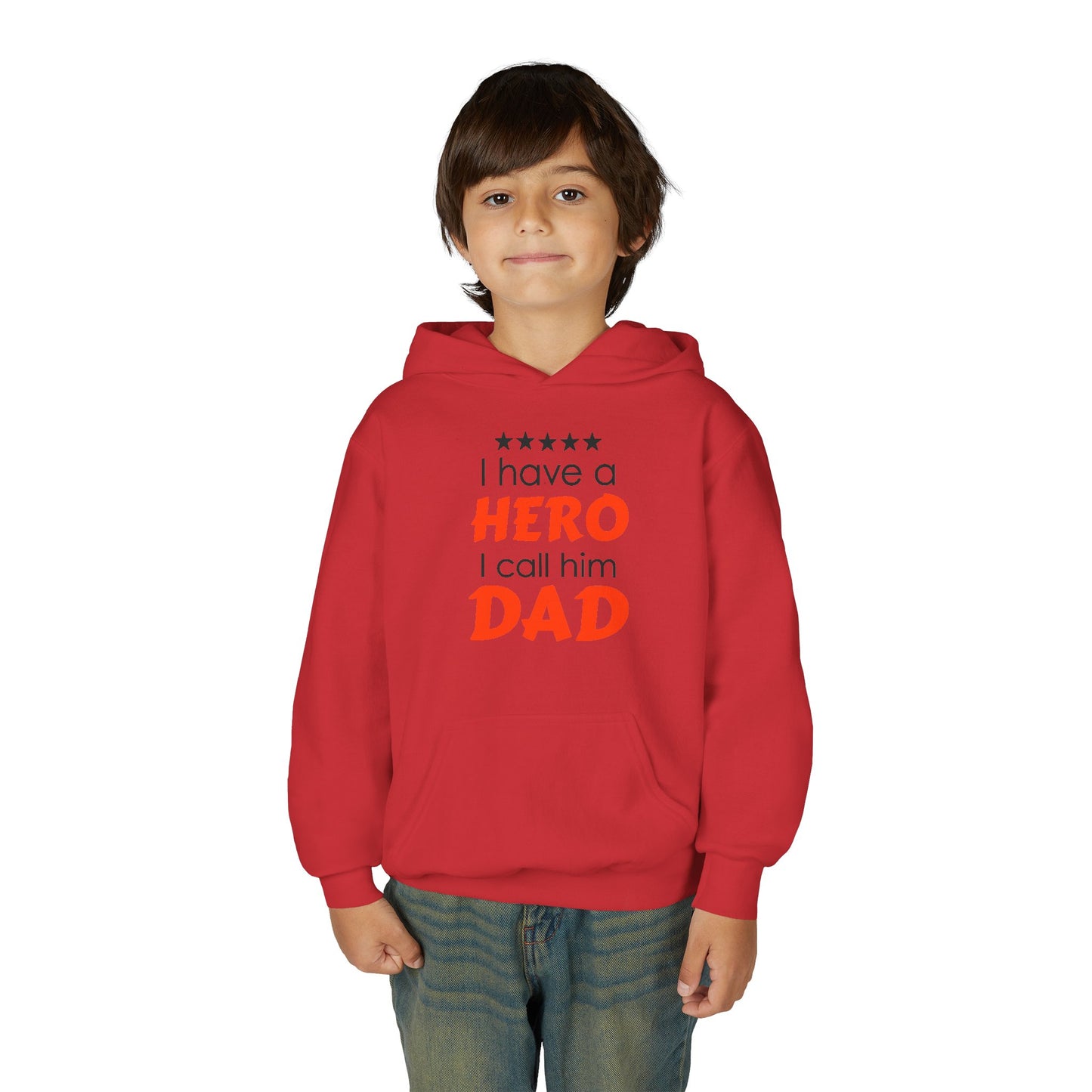 Dad Hero Youth Hoodie, Youth Sweatshirt Gift for Father's Day, Hero Sweatshirt for Kids, Funny Dad Hoodie, Casual Family Apparel