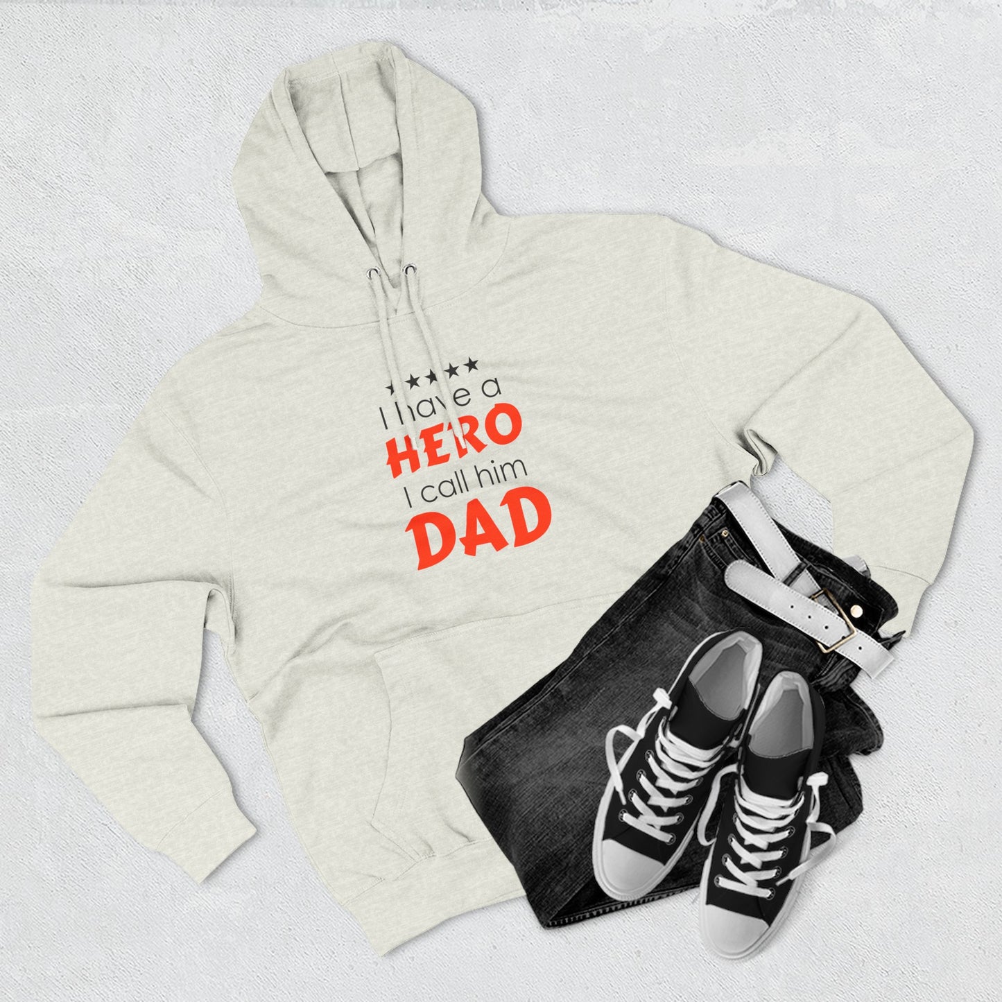 Dad Hero Fleece Hoodie | Perfect Gift for Father's Day, Birthday, Cozy Hoodie, Gift for Dad