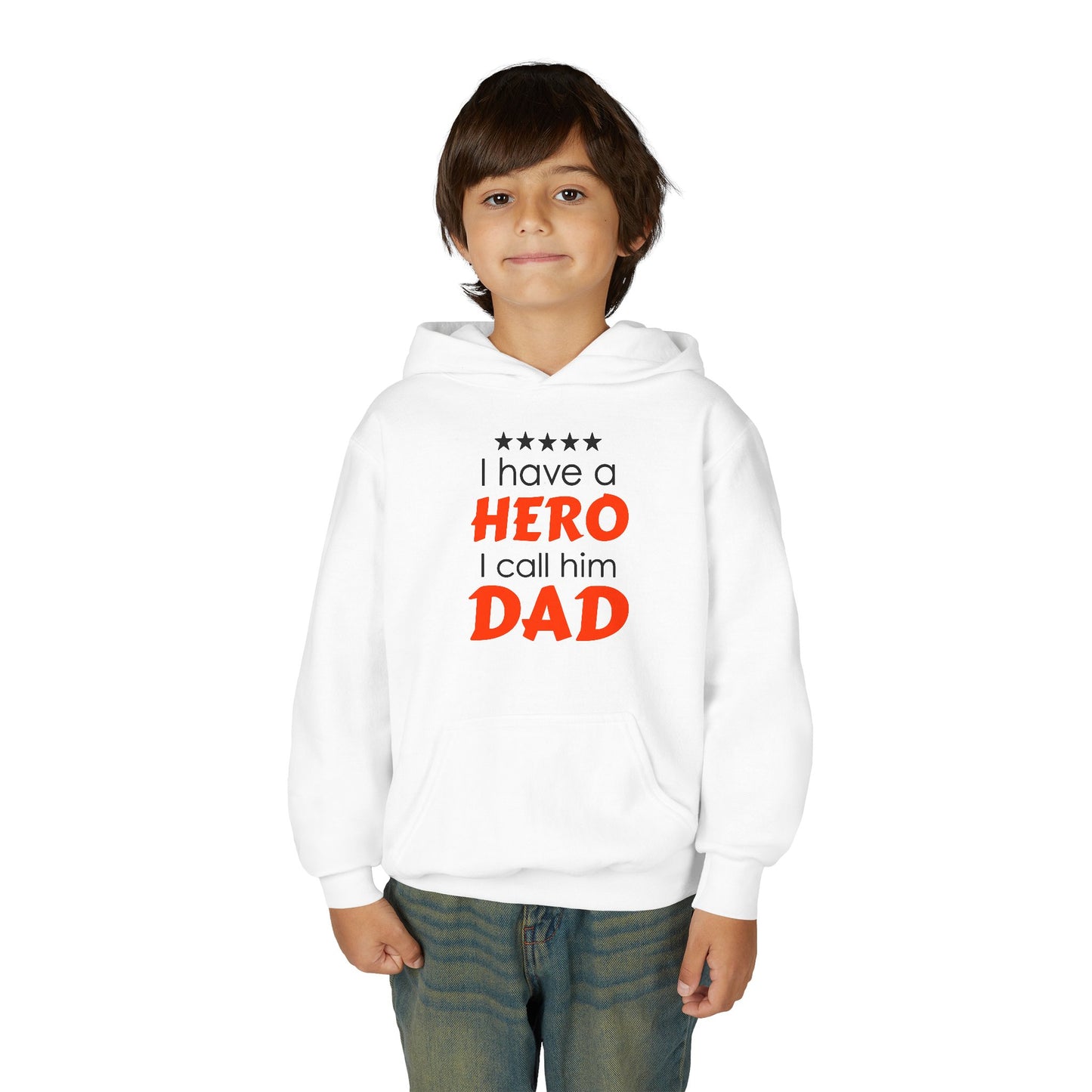 Dad Hero Youth Hoodie, Youth Sweatshirt Gift for Father's Day, Hero Sweatshirt for Kids, Funny Dad Hoodie, Casual Family Apparel