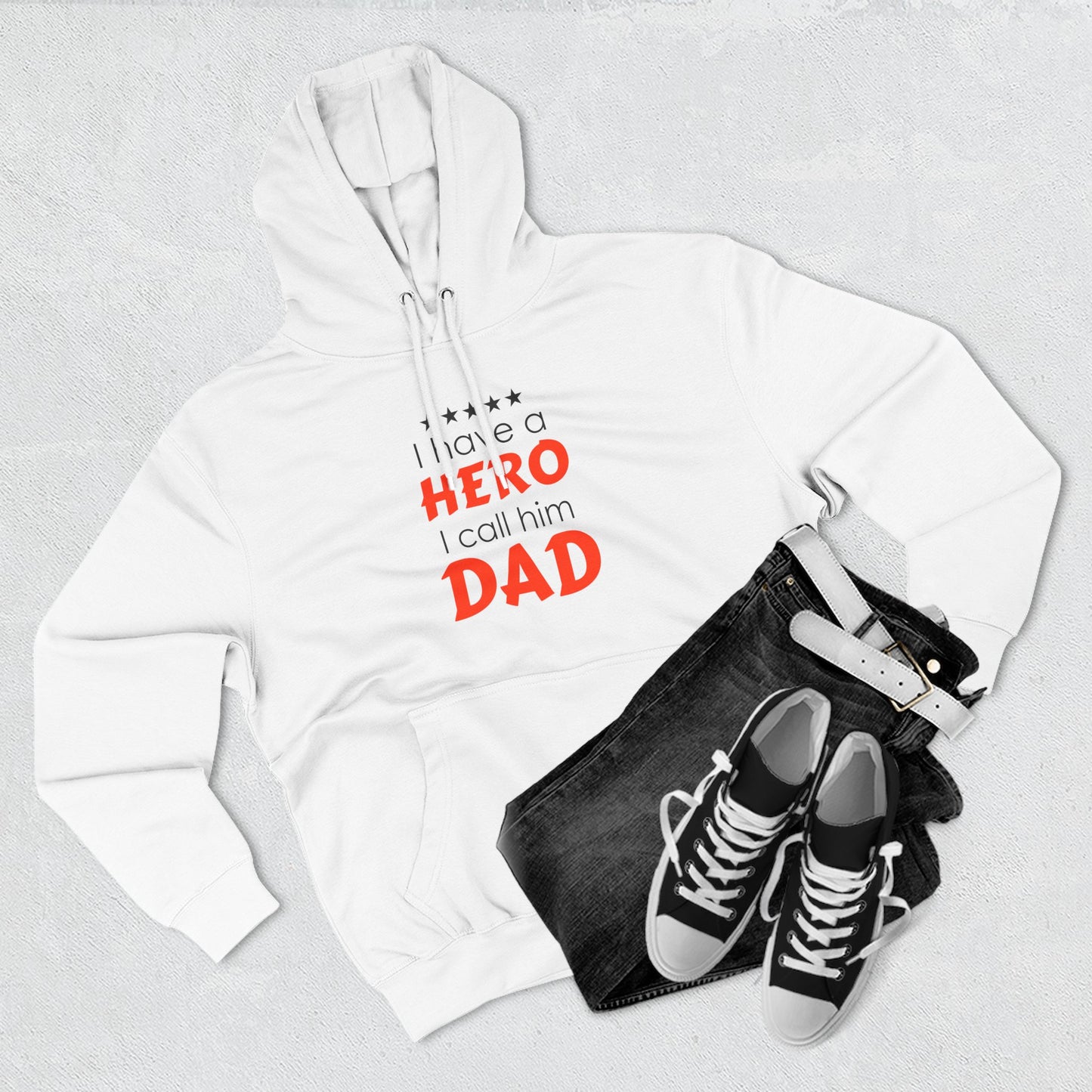 Dad Hero Fleece Hoodie | Perfect Gift for Father's Day, Birthday, Cozy Hoodie, Gift for Dad
