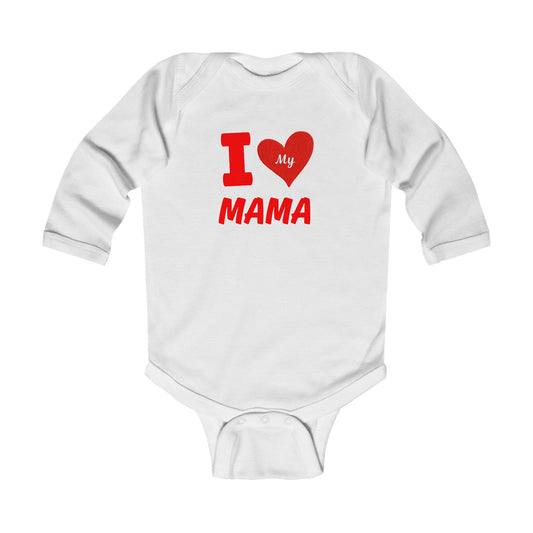 I Love My Mama Infant Bodysuit | Cute Baby Outfit, Newborn Gift, Mother’s Day, Baby Shower, Holiday Apparel