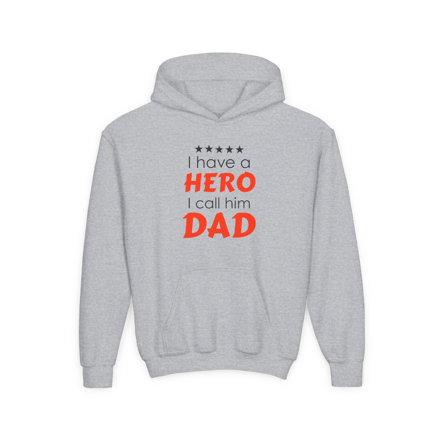 Dad Hero Youth Hoodie, Youth Sweatshirt Gift for Father's Day, Hero Sweatshirt for Kids, Funny Dad Hoodie, Casual Family Apparel