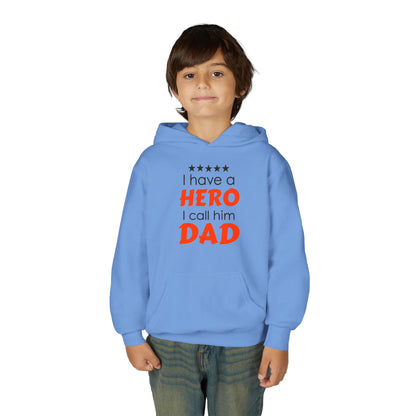 Dad Hero Youth Hoodie, Youth Sweatshirt Gift for Father's Day, Hero Sweatshirt for Kids, Funny Dad Hoodie, Casual Family Apparel