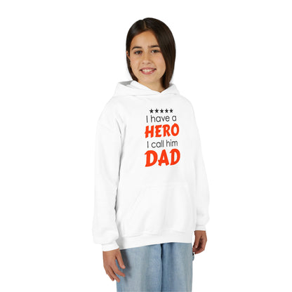 Dad Hero Youth Hoodie, Youth Sweatshirt Gift for Father's Day, Hero Sweatshirt for Kids, Funny Dad Hoodie, Casual Family Apparel