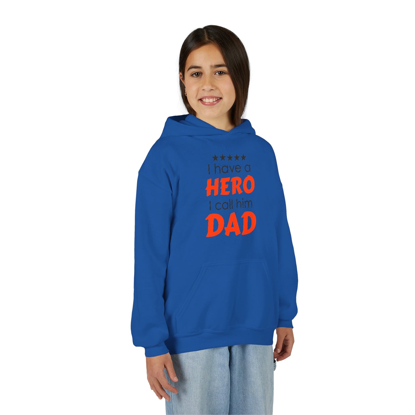 Dad Hero Youth Hoodie, Youth Sweatshirt Gift for Father's Day, Hero Sweatshirt for Kids, Funny Dad Hoodie, Casual Family Apparel