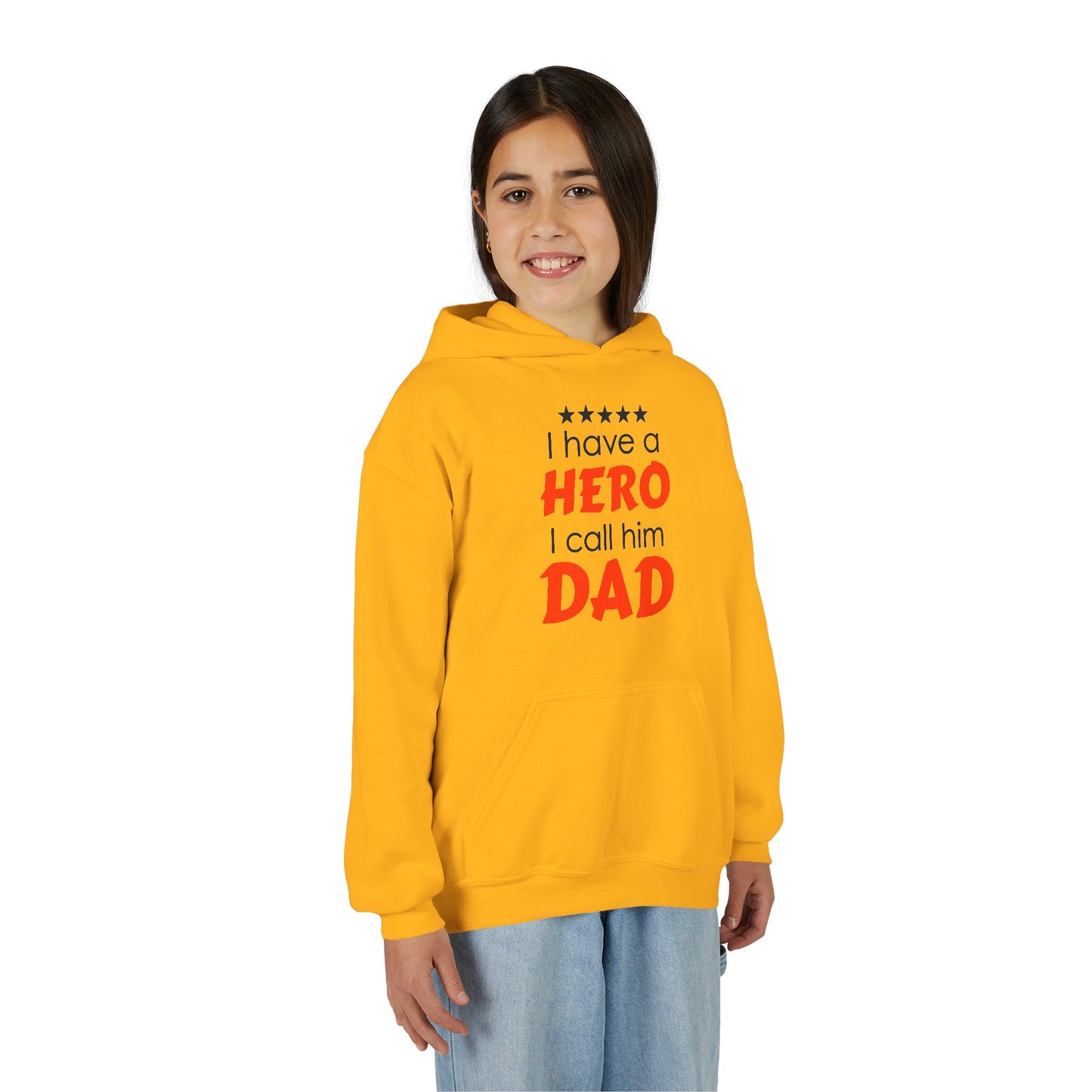 Dad Hero Youth Hoodie, Youth Sweatshirt Gift for Father's Day, Hero Sweatshirt for Kids, Funny Dad Hoodie, Casual Family Apparel