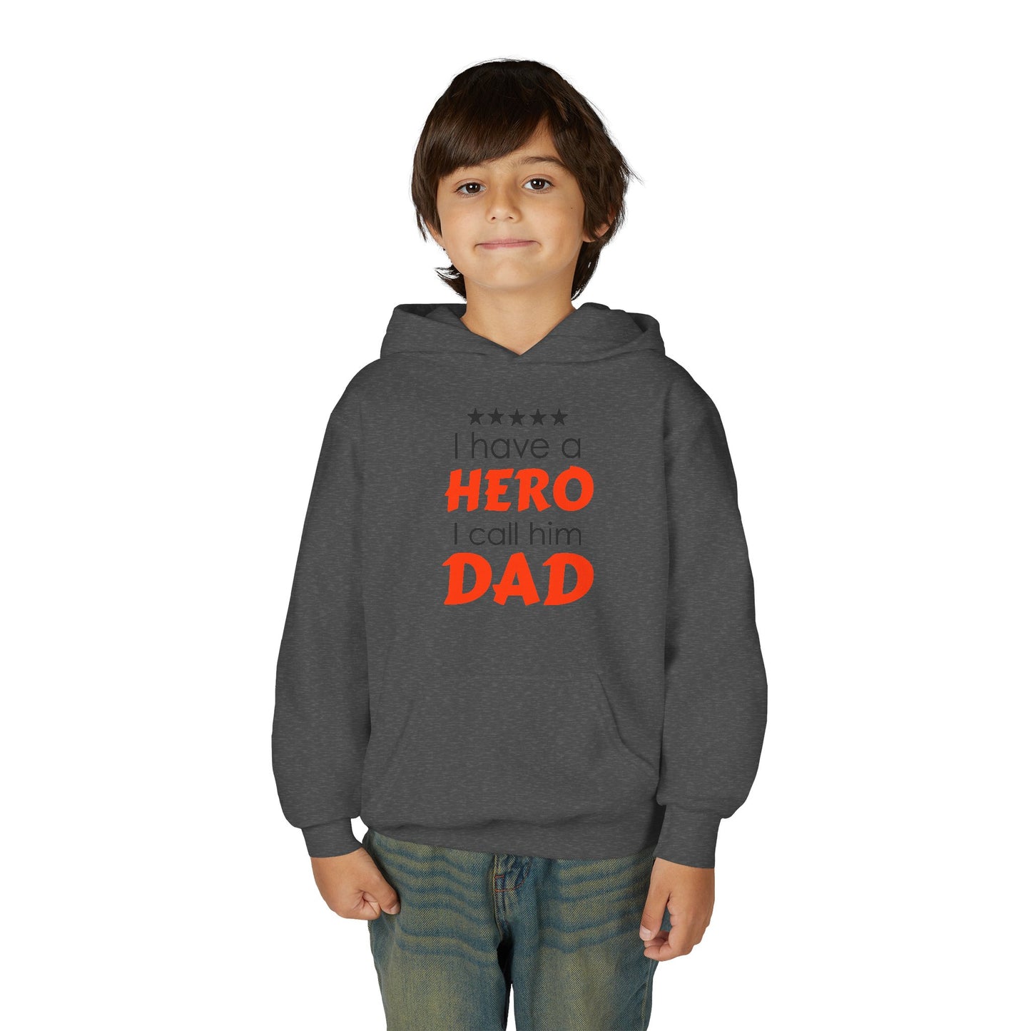 Dad Hero Youth Hoodie, Youth Sweatshirt Gift for Father's Day, Hero Sweatshirt for Kids, Funny Dad Hoodie, Casual Family Apparel