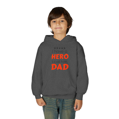 Dad Hero Youth Hoodie, Youth Sweatshirt Gift for Father's Day, Hero Sweatshirt for Kids, Funny Dad Hoodie, Casual Family Apparel