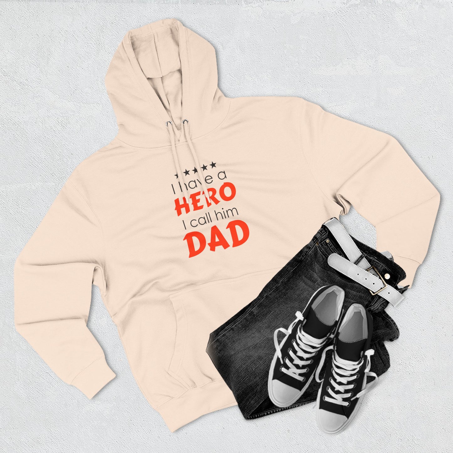 Dad Hero Fleece Hoodie | Perfect Gift for Father's Day, Birthday, Cozy Hoodie, Gift for Dad
