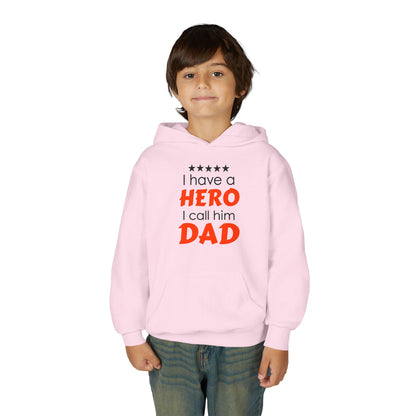 Dad Hero Youth Hoodie, Youth Sweatshirt Gift for Father's Day, Hero Sweatshirt for Kids, Funny Dad Hoodie, Casual Family Apparel