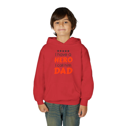 Dad Hero Youth Hoodie, Youth Sweatshirt Gift for Father's Day, Hero Sweatshirt for Kids, Funny Dad Hoodie, Casual Family Apparel