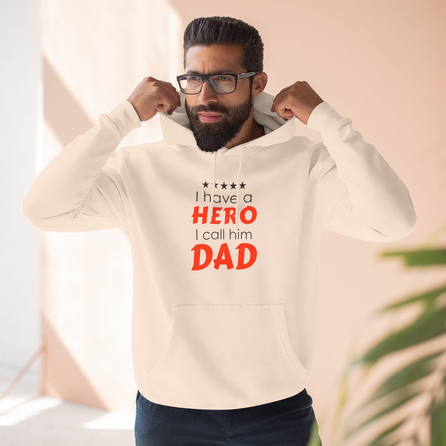 Dad Hero Fleece Hoodie | Perfect Gift for Father's Day, Birthday, Cozy Hoodie, Gift for Dad