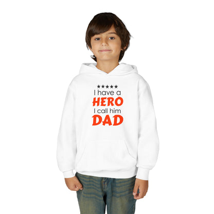 Dad Hero Youth Hoodie, Youth Sweatshirt Gift for Father's Day, Hero Sweatshirt for Kids, Funny Dad Hoodie, Casual Family Apparel