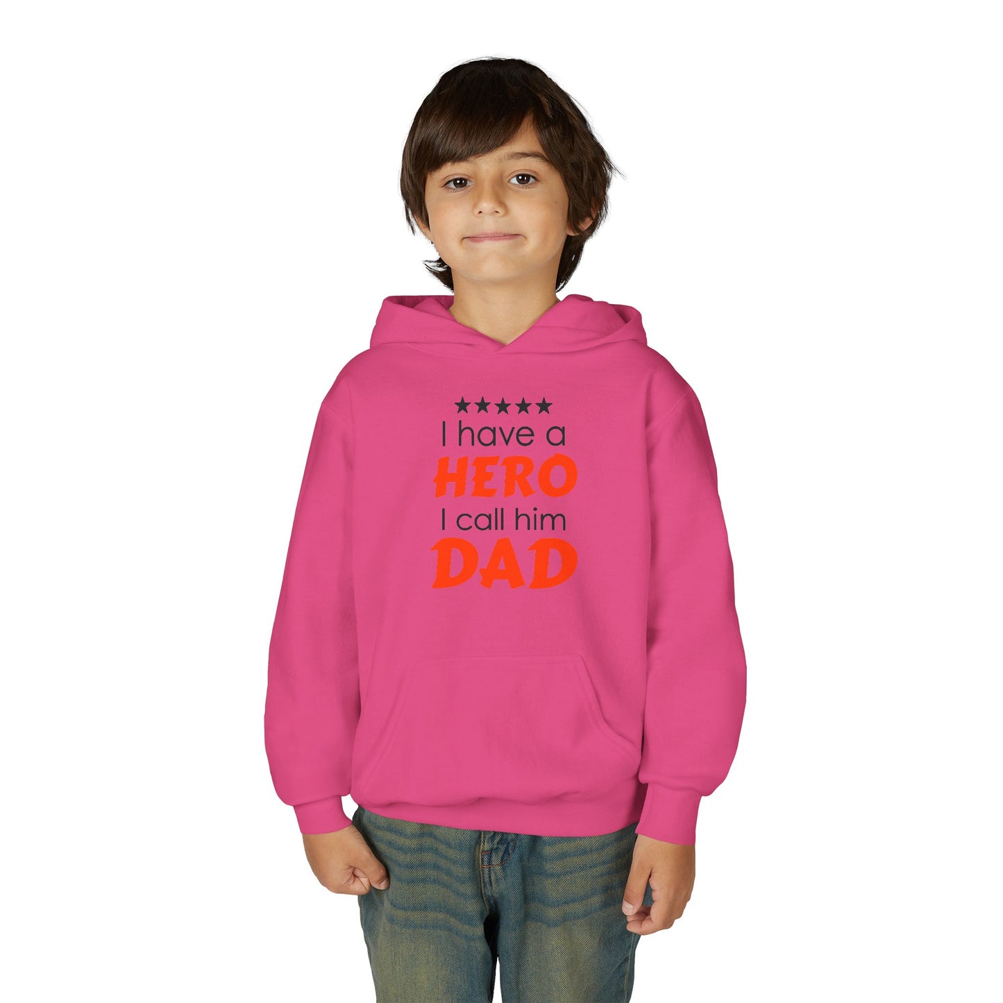 Dad Hero Youth Hoodie, Youth Sweatshirt Gift for Father's Day, Hero Sweatshirt for Kids, Funny Dad Hoodie, Casual Family Apparel