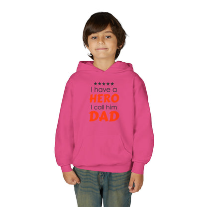 Dad Hero Youth Hoodie, Youth Sweatshirt Gift for Father's Day, Hero Sweatshirt for Kids, Funny Dad Hoodie, Casual Family Apparel