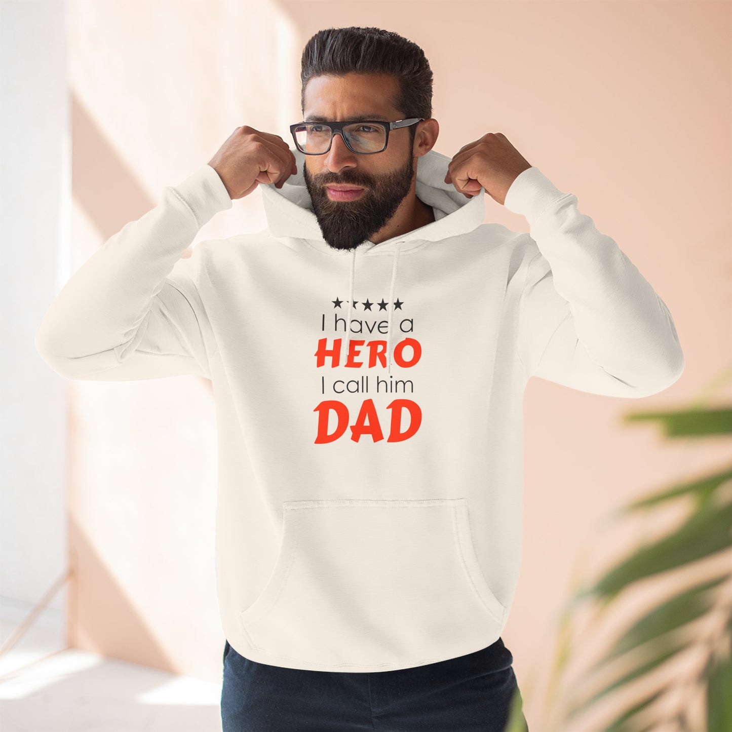 Dad Hero Fleece Hoodie | Perfect Gift for Father's Day, Birthday, Cozy Hoodie, Gift for Dad