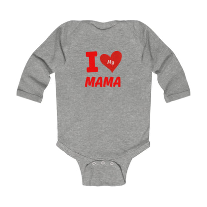 I Love My Mama Infant Bodysuit | Cute Baby Outfit, Newborn Gift, Mother’s Day, Baby Shower, Holiday Apparel
