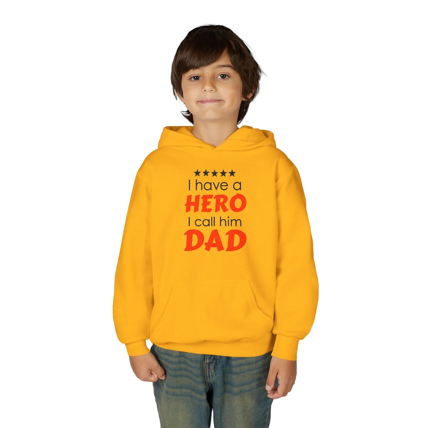 Dad Hero Youth Hoodie, Youth Sweatshirt Gift for Father's Day, Hero Sweatshirt for Kids, Funny Dad Hoodie, Casual Family Apparel