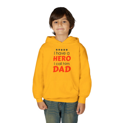 Dad Hero Youth Hoodie, Youth Sweatshirt Gift for Father's Day, Hero Sweatshirt for Kids, Funny Dad Hoodie, Casual Family Apparel