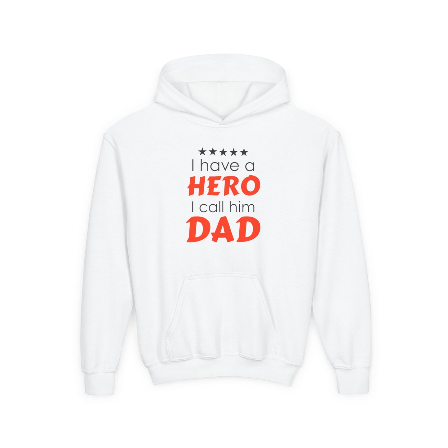 Dad Hero Youth Hoodie, Youth Sweatshirt Gift for Father's Day, Hero Sweatshirt for Kids, Funny Dad Hoodie, Casual Family Apparel