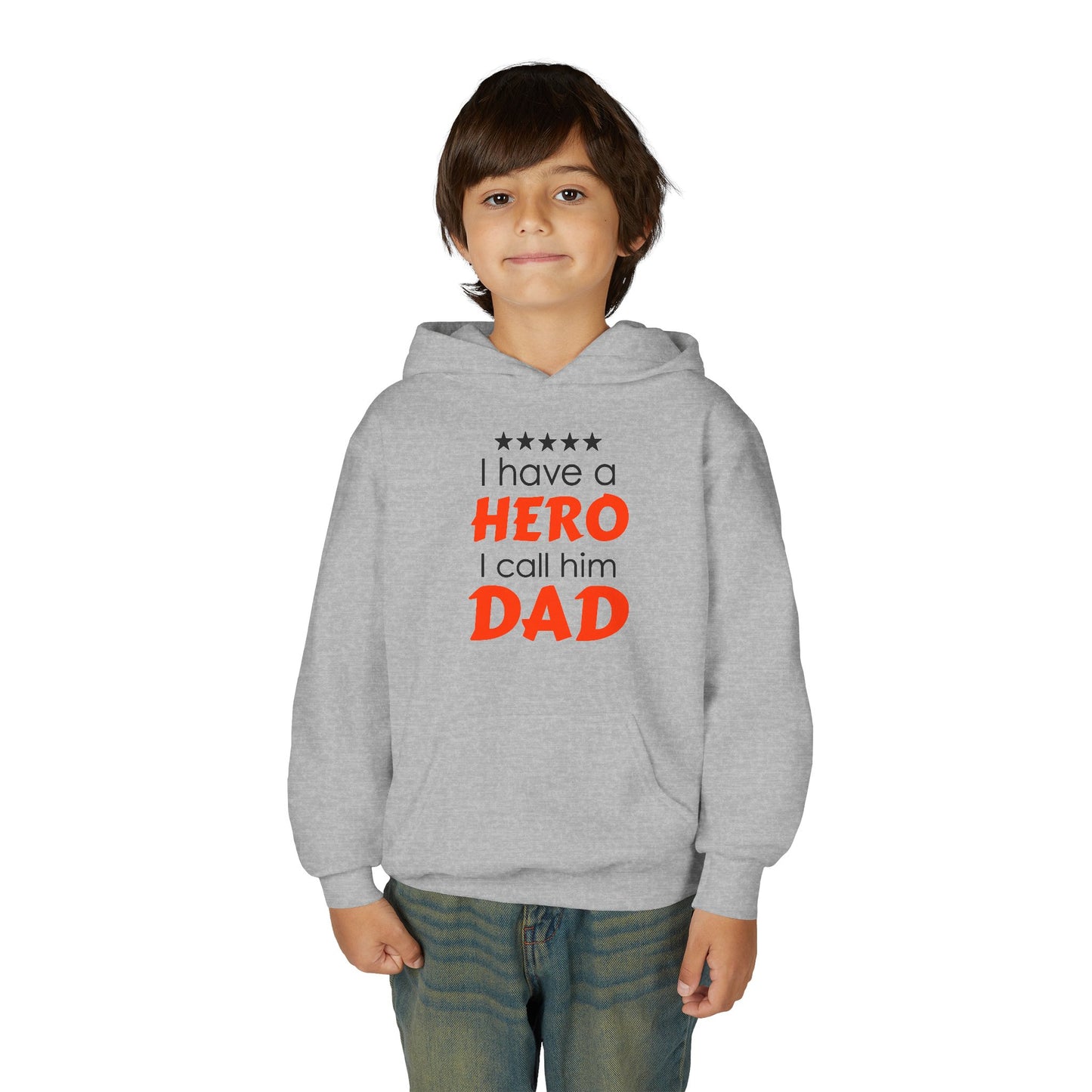 Dad Hero Youth Hoodie, Youth Sweatshirt Gift for Father's Day, Hero Sweatshirt for Kids, Funny Dad Hoodie, Casual Family Apparel