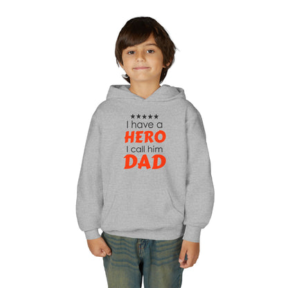 Dad Hero Youth Hoodie, Youth Sweatshirt Gift for Father's Day, Hero Sweatshirt for Kids, Funny Dad Hoodie, Casual Family Apparel